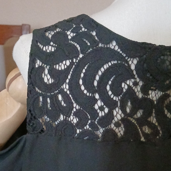 Worthington Black Cold Shoulder Blouse with Lace Detail - Picture 11 of 15